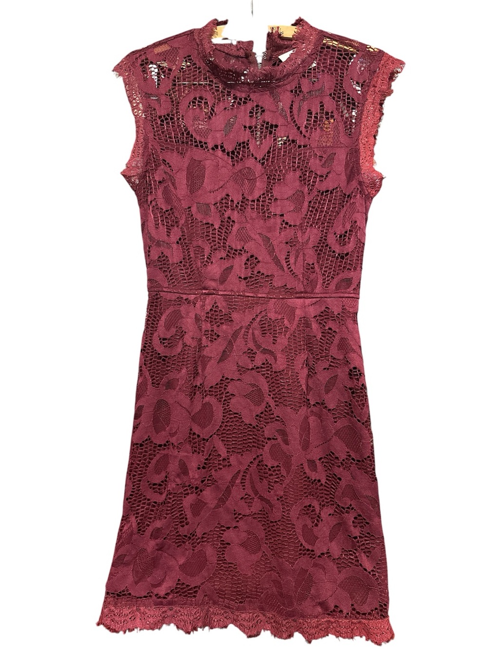 Sans Souci Wine Lace Mini Dress with Back Zip SZ M